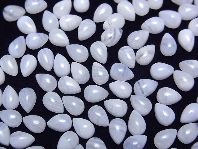 Blauer Lace-Agat AAA Tropfenform Cabochon 6x4mm 4 Stück