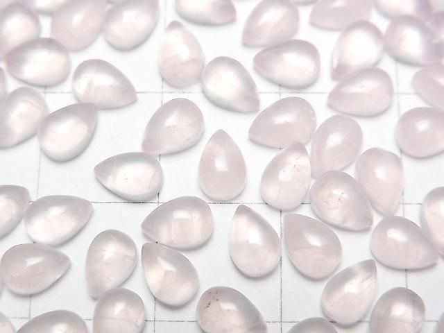 Rosenquarz AA++ Tropfenform Cabochon 6x4mm 5 Stück