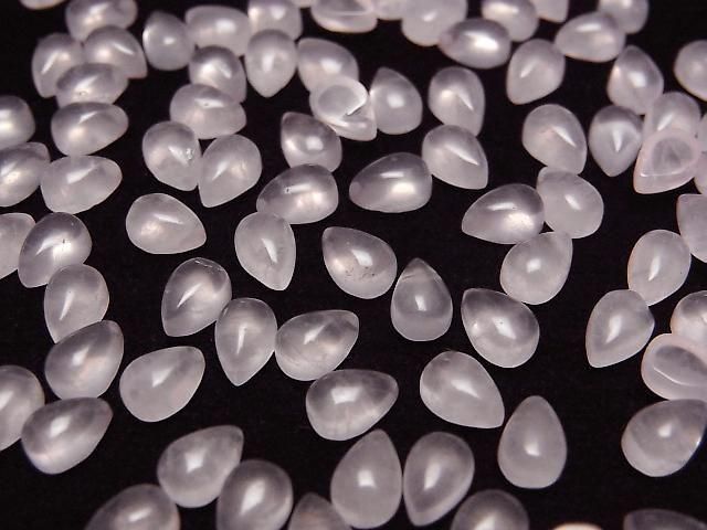 Rosenquarz AA++ Tropfenform Cabochon 6x4mm 5 Stück