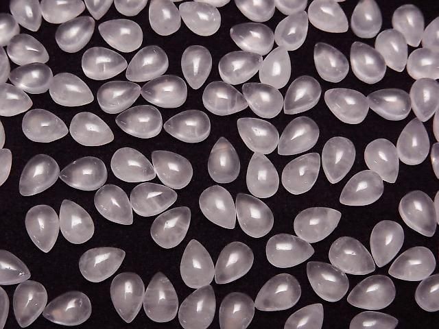 Rosenquarz AA++ Tropfenform Cabochon 6x4mm 5 Stück