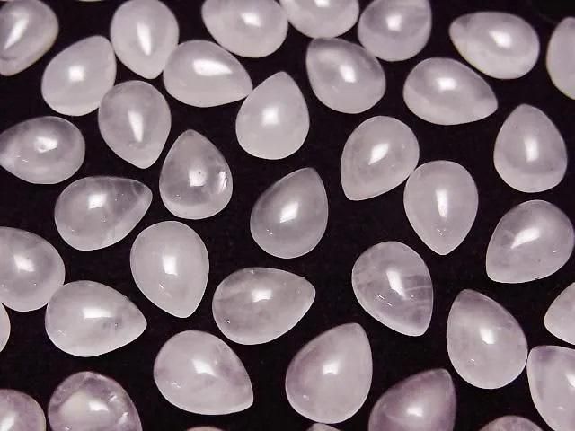Rosenquarz AA++ Tropfenform Cabochon 8x6mm 5 Stück
