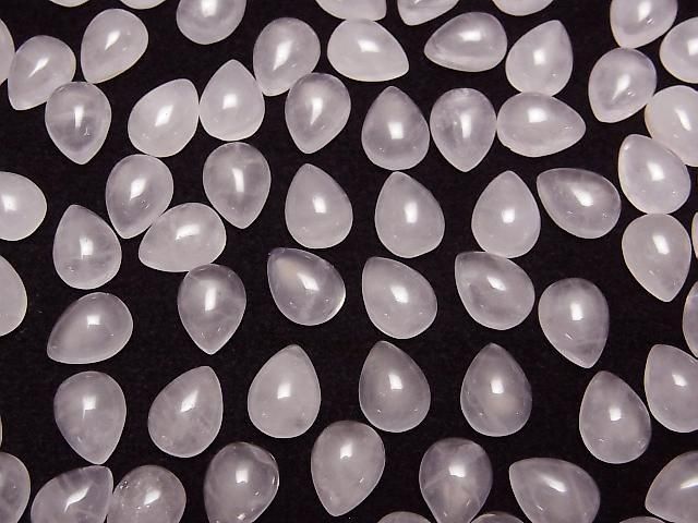 Rosenquarz AA++ Tropfenform Cabochon 8x6mm 5 Stück
