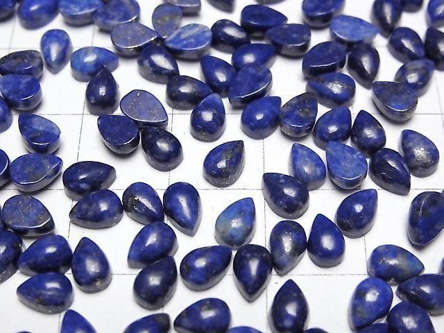 Lapislazuli AA++ Tropfenform Cabochon 6x4mm 5 Stück