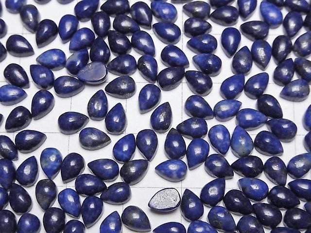 Lapislazuli AA++ Tropfenform Cabochon 6x4mm 5 Stück