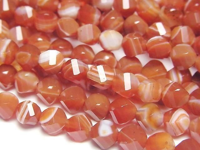 Hochwertig! Karneol, Sardonyx Twist x Mehrere Facetten 6x5x5mm 1strang Perlen (ca. 15inch/37cm)