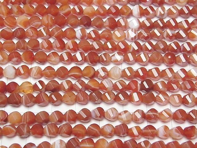Hochwertig! Karneol, Sardonyx Twist x Mehrere Facetten 6x5x5mm 1strang Perlen (ca. 15inch/37cm)
