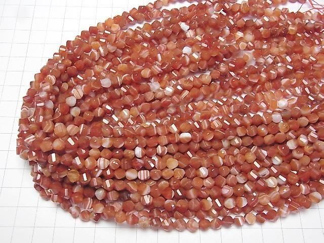Hochwertig! Karneol, Sardonyx Twist x Mehrere Facetten 6x5x5mm 1strang Perlen (ca. 15inch/37cm)