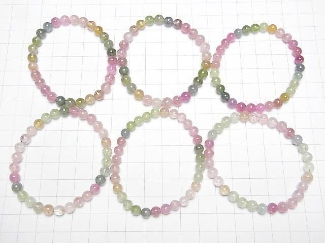 Multicolor Turmalin AAA- Runde 6mm Armband