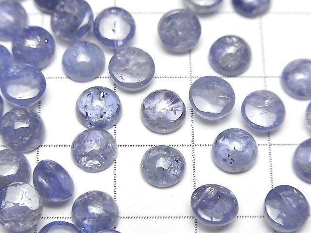 Hochwertiger Tansanit AA++ Runde Cabochon 6x6mm 3Stück