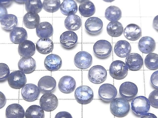 Hochwertiger Tansanit AA++ Runde Cabochon 6x6mm 3Stück