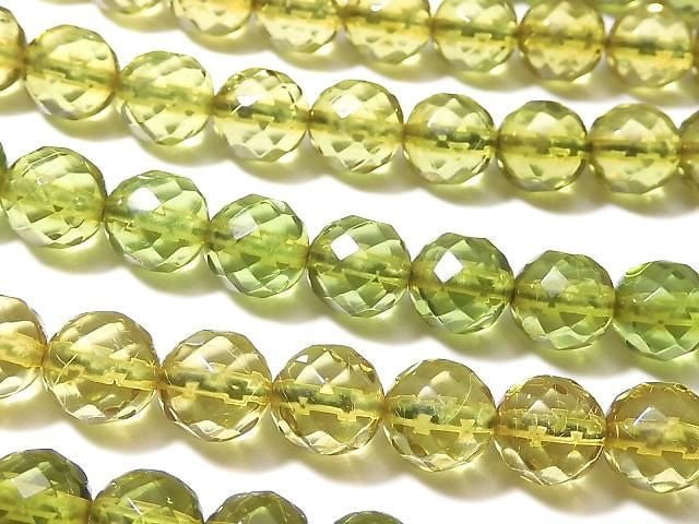 Green Amber AAA- 64Faceted Round 6mm 1/4 or 1strand beads (aprx.15inch/38cm)