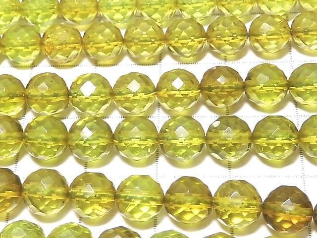 Green Amber AAA- 64Faceted Round 6mm 1/4 or 1strand beads (aprx.15inch/38cm)