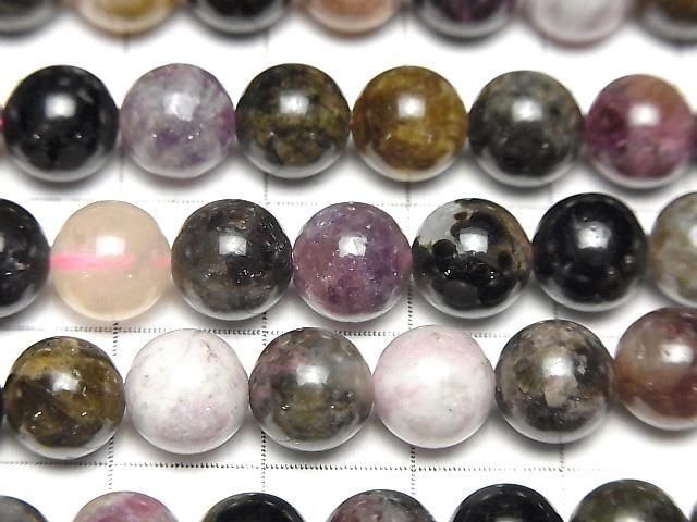 Multicolor Turmalin Runde 8mm 1strang Perlen (ca. 15inch/36cm)