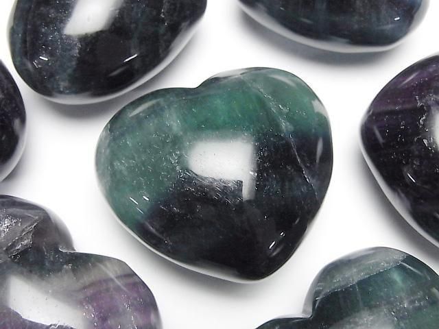 Grüner Fluorit AA++ Unbohrtes Herz 40x45mm 1 Stück