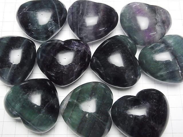 Grüner Fluorit AA++ Unbohrtes Herz 40x45mm 1 Stück