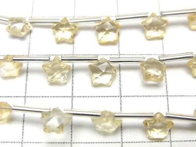 Hochwertiger Citrin AAA- Facettierter Stern 6x6mm 1 Strang Perlen (8 Stück)