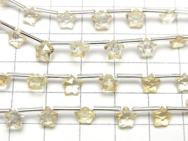 Hochwertiger Citrin AAA- Facettierter Stern 6x6mm 1 Strang Perlen (8 Stück)