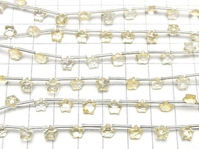 Hochwertiger Citrin AAA- Facettierter Stern 6x6mm 1 Strang Perlen (8 Stück)