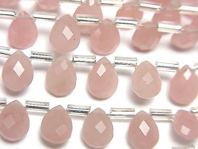 Guava Quarz AAA Birnenform Facettierte Briolette 8x6mm halb oder 1 Strang Perlen (18 Stück)