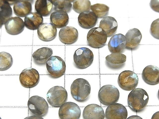 Hochwertiger Labradorit AA++ Lose Steine Rund Facettiert 6x6mm 5 Stück