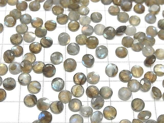 Hochwertiger Labradorit AA++ Lose Steine Rund Facettiert 6x6mm 5 Stück
