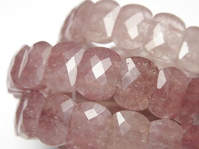 Rosa Epidot 2-Loch facettierte Rechteck 14x10x6mm 1 Strang Perlen (Armband)