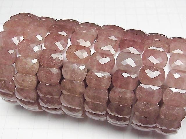 Rosa Epidot 2-Loch facettierte Rechteck 14x10x6mm 1 Strang Perlen (Armband)