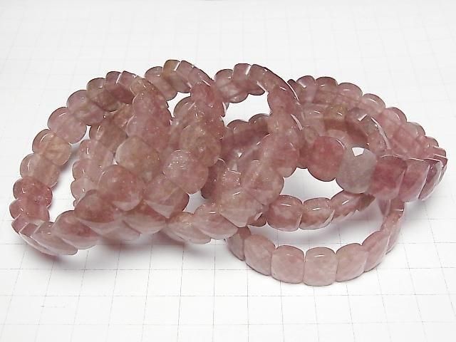 Rosa Epidot 2-Loch facettierte Rechteck 14x10x6mm 1 Strang Perlen (Armband)