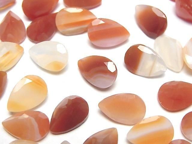 Gemischte Karnelian Lose Steine Birnenform Facettiert 12x8mm 5 Stück