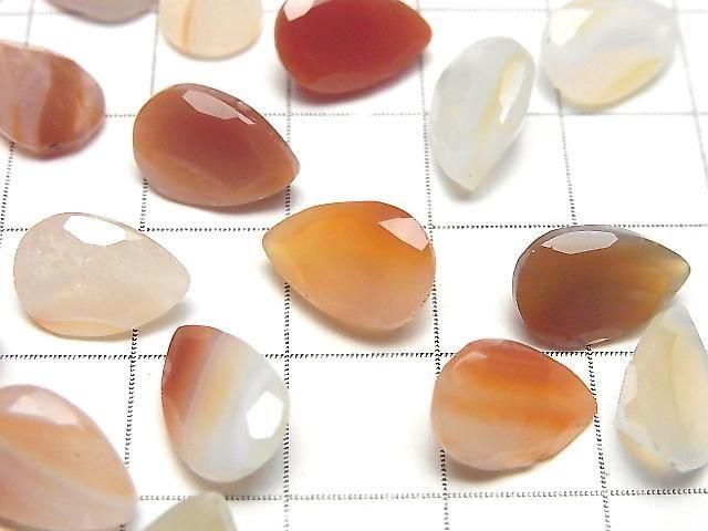 Gemischte Karnelian Lose Steine Birnenform Facettiert 12x8mm 5 Stück