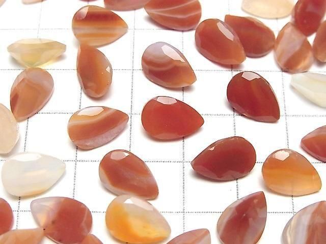 Gemischte Karnelian Lose Steine Birnenform Facettiert 12x8mm 5 Stück