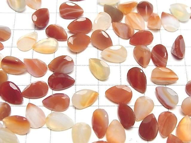 Gemischte Karnelian Lose Steine Birnenform Facettiert 12x8mm 5 Stück