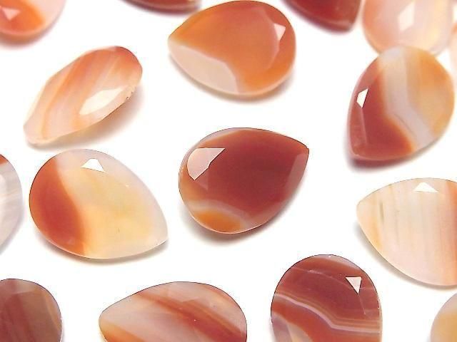 Gemischte Karnelian Lose Steine Birnenform Facettiert 18x13mm 2 Stück