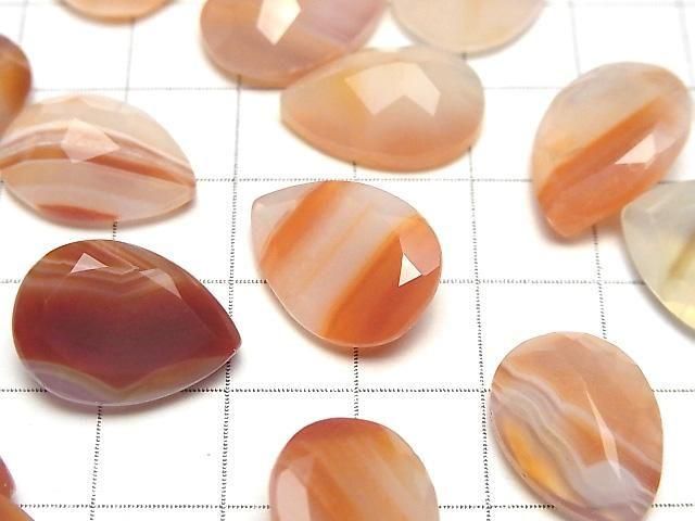 Gemischte Karnelian Lose Steine Birnenform Facettiert 18x13mm 2 Stück