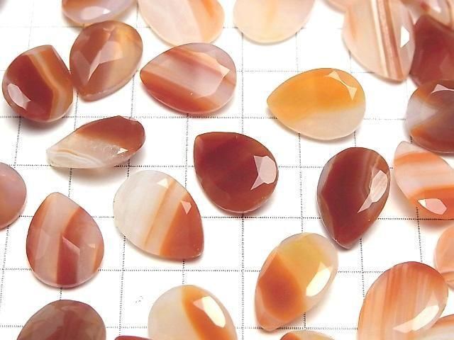 Gemischte Karnelian Lose Steine Birnenform Facettiert 18x13mm 2 Stück