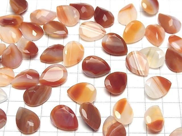 Gemischte Karnelian Lose Steine Birnenform Facettiert 18x13mm 2 Stück