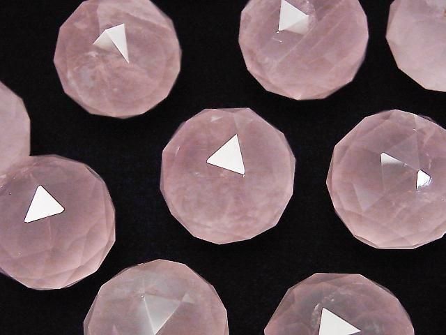 Rosenquarz AAA- dreieckig facettierter rund 25mm 1 Stück