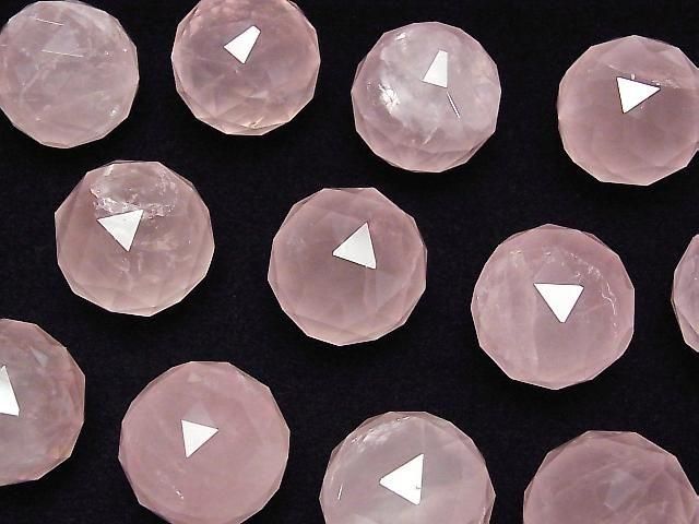 Rosenquarz AAA- dreieckig facettierter rund 25mm 1 Stück
