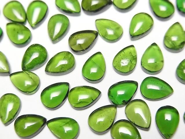 Hochwertiger Chromdiopsid AAA- Tropfenform Cabochon 7x5mm 1 Stück