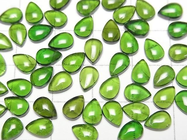 Hochwertiger Chromdiopsid AAA- Tropfenform Cabochon 7x5mm 1 Stück