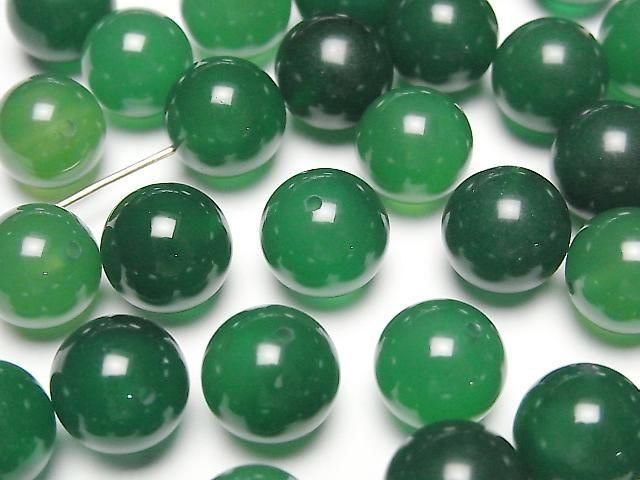 Grüner Onyx AAA Halb Durchbohrter Runde 10mm 10 Stück