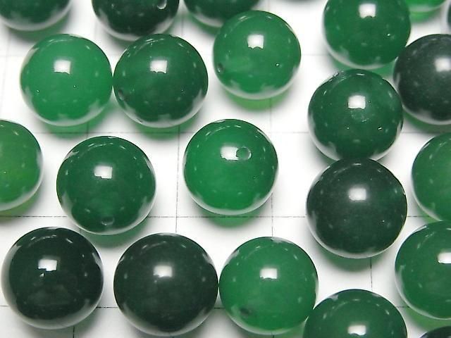 Grüner Onyx AAA Halb Durchbohrter Runde 10mm 10 Stück