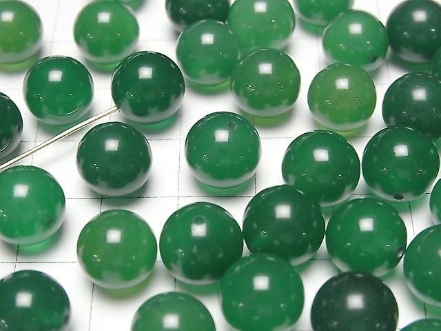 Grüner Onyx AAA Halb Durchbohrter Runde 10mm 10 Stück