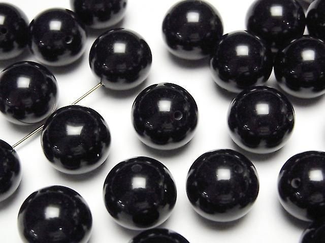 Onyx AAA Halb Durchbohrter Runde 12mm 5 Stück