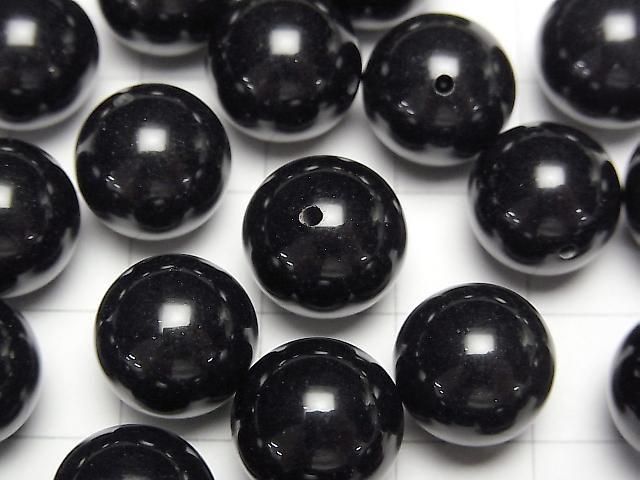 Onyx AAA Halb Durchbohrter Runde 12mm 5 Stück