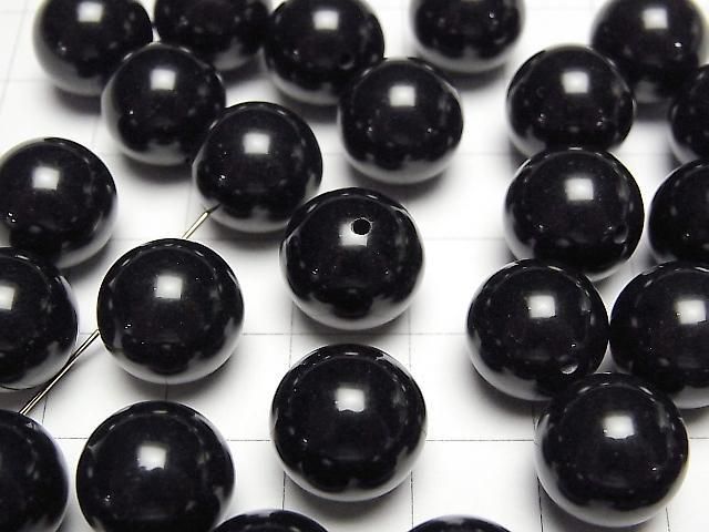 Onyx AAA Halb Durchbohrter Runde 12mm 5 Stück