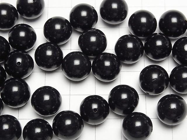 Onyx AAA Halb Durchbohrter Runde 12mm 5 Stück