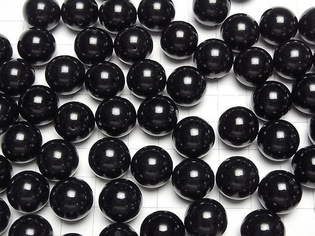 Onyx AAA Halb Durchbohrter Runde 14mm 5 Stück