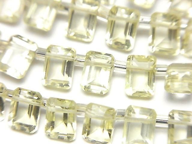 Hochwertiger Zitronenquarz AAA Rechteckig Facettiert 7x5mm halb oder 1 Strang Perlen (18 Stück)