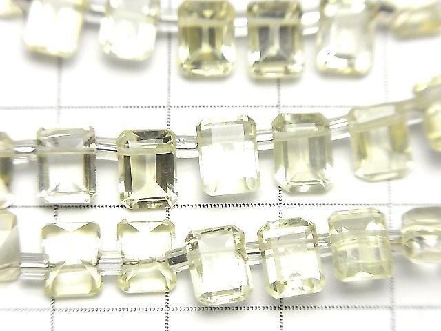 Hochwertiger Zitronenquarz AAA Rechteckig Facettiert 7x5mm halb oder 1 Strang Perlen (18 Stück)
